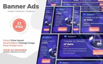 Plantilla de redes sociales Blockchain Banner v.5