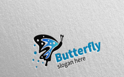 Modèle de logo Butterfly Colors 4