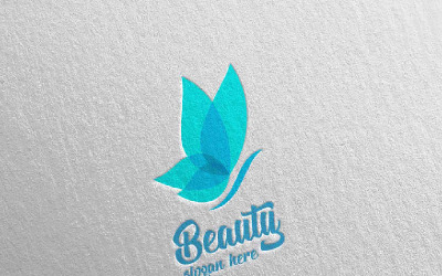 Güzel ve Eşsiz Tasarımlı Kelebek Renkleri 2 Logo Şablonu