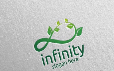 Plantilla de logotipo Green Infinity loop Design 33