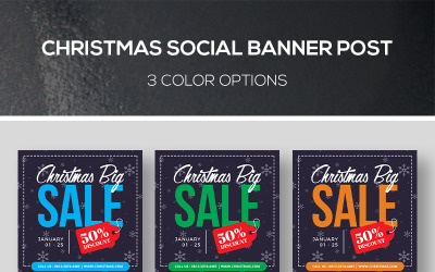 Plantilla de redes sociales de publicación de banner de Navidad