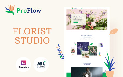 ProFlow - Tema de WordPress para floristería contemporáneo y minimalista