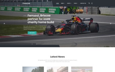 Reszponzív Racer - Car Sports News Weboldal sablon 92047