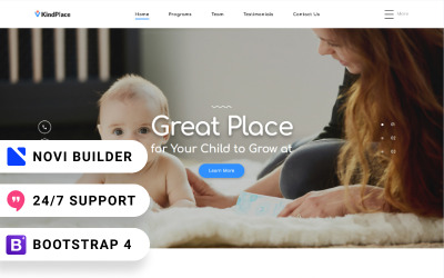 KindPlace - Šablona vstupní stránky předškolního centra Novi Builder Center
