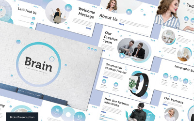 Mózg szablon PowerPoint