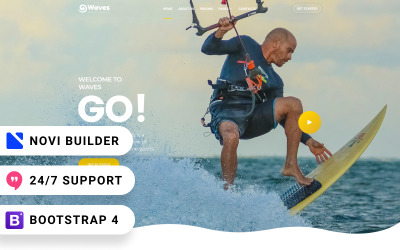 Waves-Novi Builder滑水俱乐部网站模板