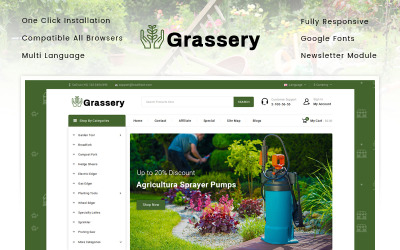 Grassery - Garden Tools Store OpenCart Template