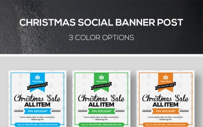 Plantilla de redes sociales de publicación de banner de Navidad