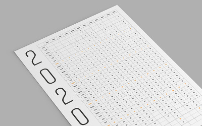 Poster Calendar 2020 Black and White Planner 92207