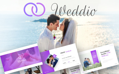 Weddio婚礼活动的PowerPoint模板