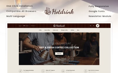 Hotdrink - Coffee Store OpenCart Template