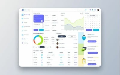 Modèle de croquis de l'interface utilisateur du tableau de bord ARO Bank