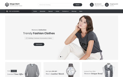 Reszponzív Mega Mart - Fashion Store Multi-Purpose Responsive PrestaShop sablon 92354
