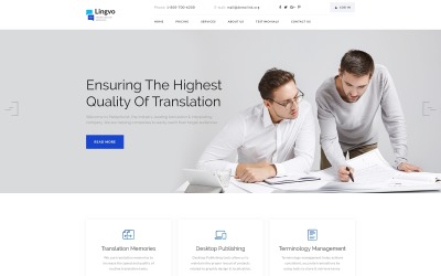 "Lingvo - Translation Agency" - адаптивний Шаблон цільової сторінки №92590
