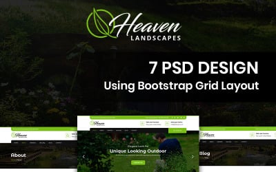 PSD шаблон Heaven Landscapes - Ландшафтные услуги