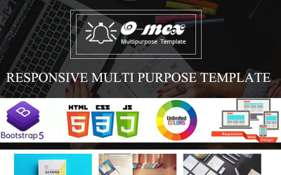 Responsieve multifunctionele websitesjabloon van Omex