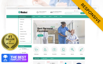 "Medexi - Medical Store OpenCart Template" - адаптивний OpenCart шаблон №92636