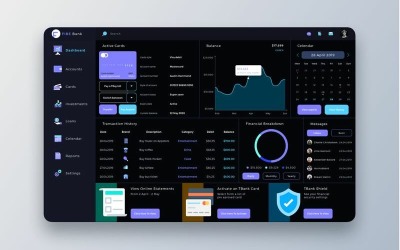 FIBE Bank Dashboard UI Sketch Şablonu