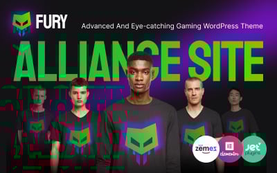 Fury - WordPress-tema för spel för e-sportlag och gamercommunity
