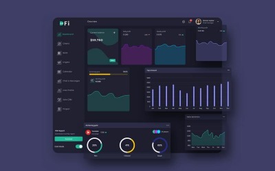 DFi Finance Dashboard Ui Dark Sketch Template