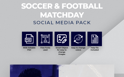 Fotboll och fotboll matchdag mall för sociala medier