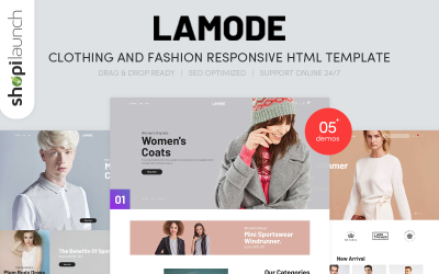 "Lamode - Clothing & Fashion Responsive Website Template" - Шаблон сайту №92836