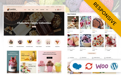 CreamBella IceCream Store Тема WooCommerce