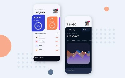 Finance Mobile UI KitG vázlatsablon