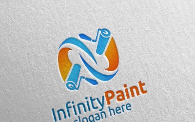 Modèle de logo vectoriel de peinture à la maison
