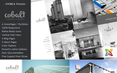 Kobolt - Responsiv arkitekt och kreativa Joomla-mall