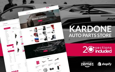Modello di negozio di ricambi auto Kardone Tema Shopify