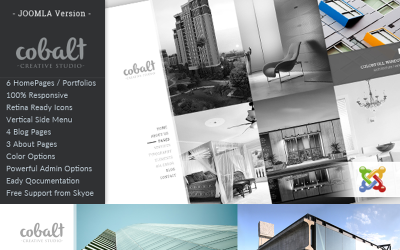 Modello Joomla Responsive #92993 "Cobalt - Responsive Architect & Creatives Joomla Template"