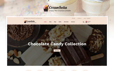 Reszponzív CreamBella IceCream Store WooCommerce sablon 92991