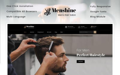 Menshine - Hair Salon Store Tema PrestaShop №93149