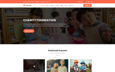 Благотворительный фонд | Благотворительный PSD шаблон