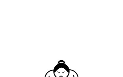 Modelo de logotipo de sumô japonês