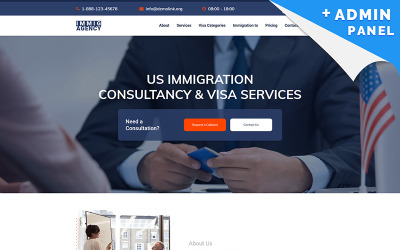Template di Landing Page Responsive #93283 "Immig Agency - Immigration Consulting"