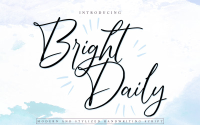BrightDaily | Carattere di scrittura a mano moderno e stilizzato