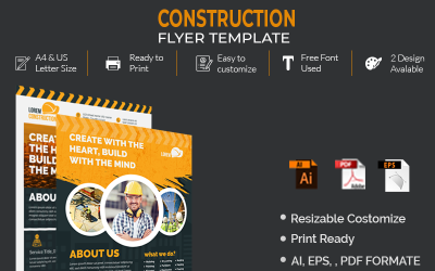 "Construction Flyer Design" - Шаблон фірмового стилю №93325