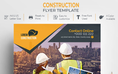 Premium Construction Flyer Design Corporate identity-mall #93315