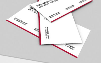 Business card scattered on a sruface product mockup