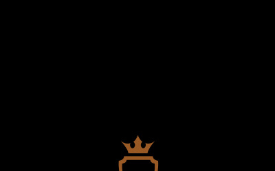 Modello di logo araldico del re leone reale