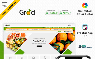 Groce - PrestaShop motiv Potraviny s potravinami