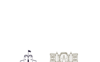 Satz Schloss-Logo-Vorlage