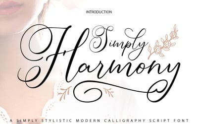 Simply Harmony | A Simply Stylistic Modern Calligraphy Cursive Font