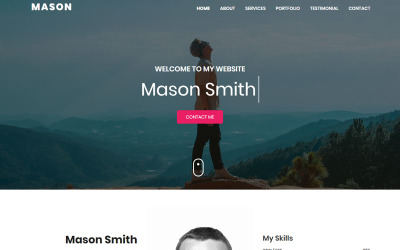 Mason - personlig portfölj målsida mall