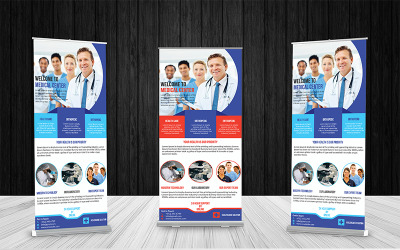 Medizinisches Roll-Up-Banner-Design - Vorlage für Unternehmensidentität