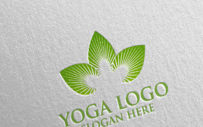 Modello di logo di Yoga e Lotus 1
