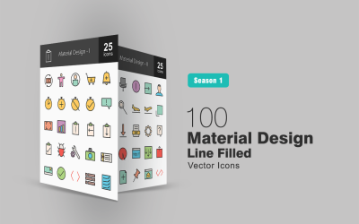 100 Material Design填充线图标集