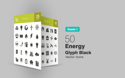 50 energie Glyph Icon Set